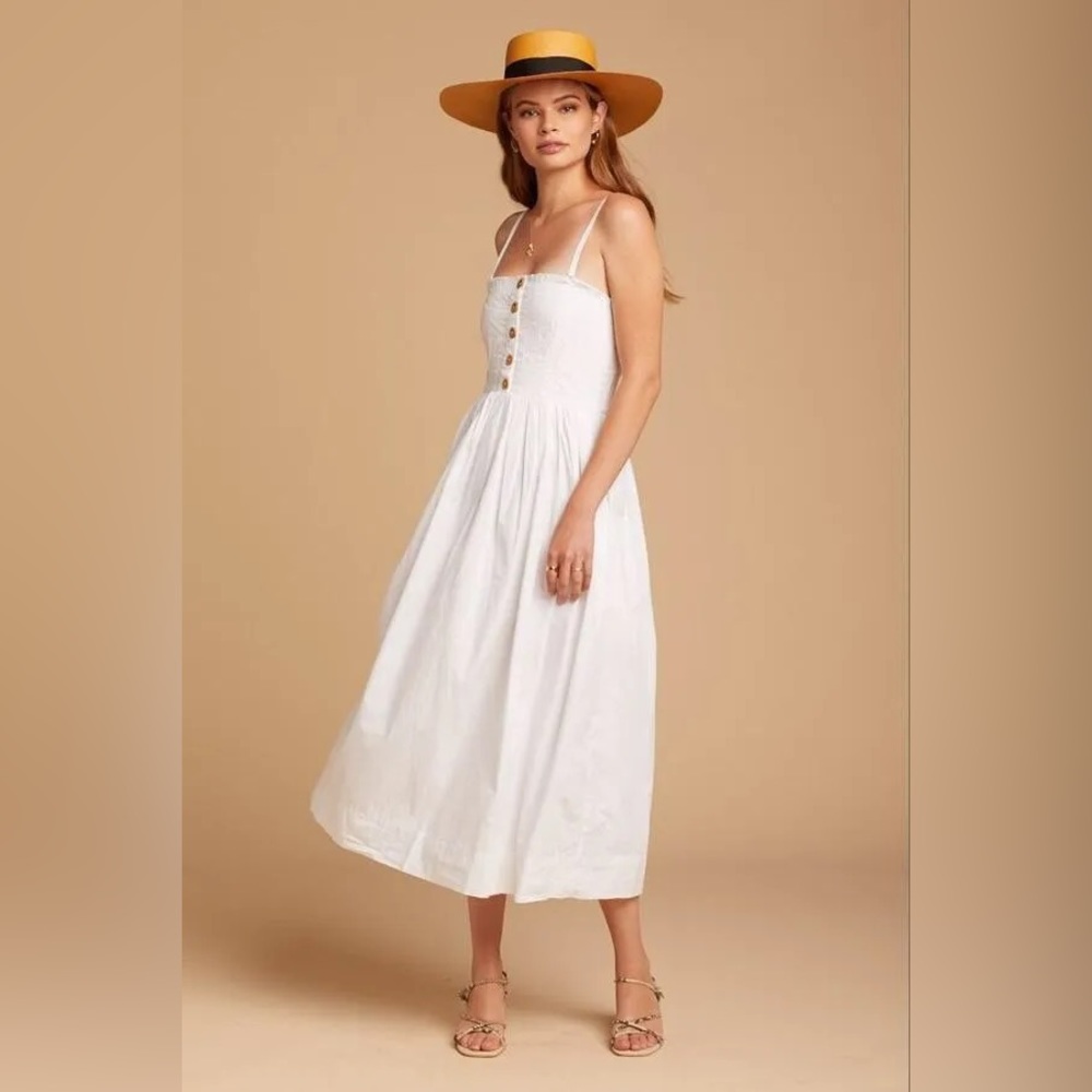 Free People white lilah pleated tube dress